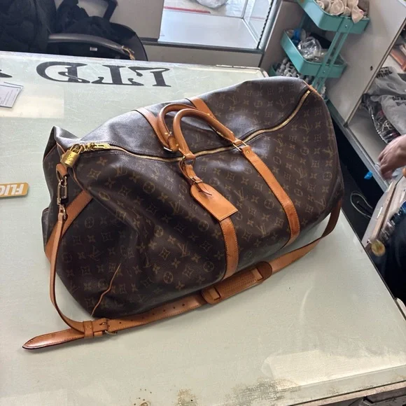 Rare Louis Vuitton Monogram Keepall Bandouliere 60 Boston bag M41422 PVC Brown - Picture 2 of 16